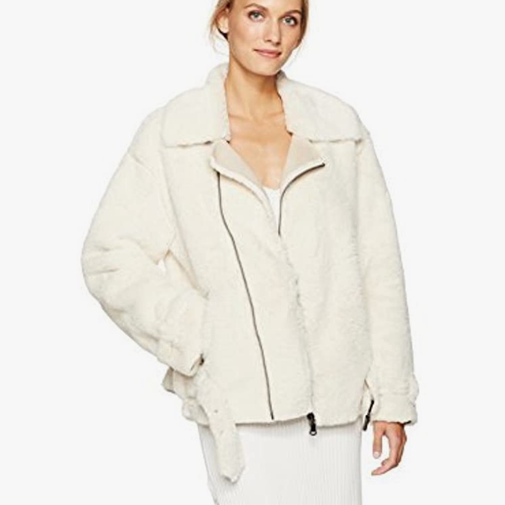 Calvin Klein Jeans Faux Shearling Biker Jacket